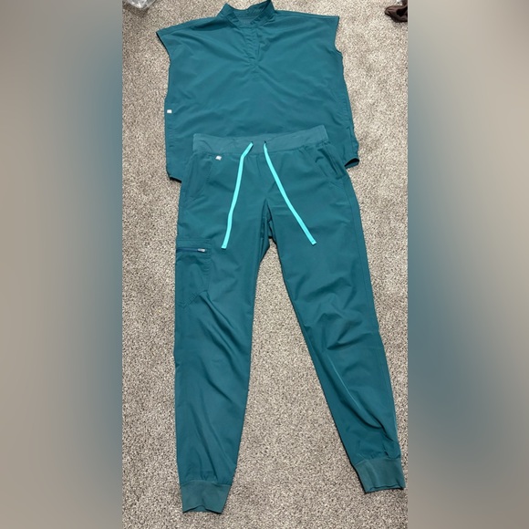 Figs Other - Figs Women's Teal Scrub Set with Aqua Drawstrings Fionx Material